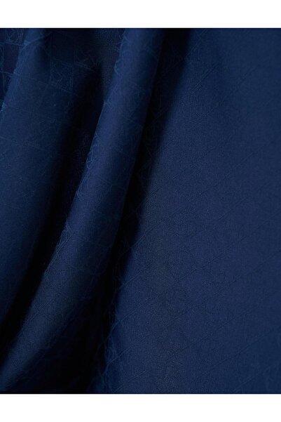 Kayra Pamuklu Monogram Eşarp Lacivert