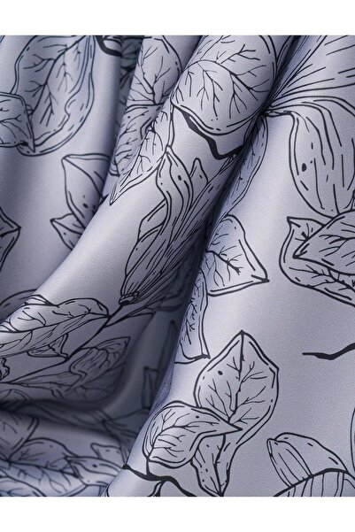 Kayra Φουλάρι με μοτίβο λουλουδιών σε γκρι γραμμή