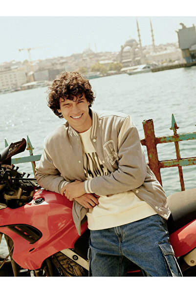 LC Waikiki LCW معطف بومبر للرجال ذو الياقة الجامعية ذو المقاس القياسي