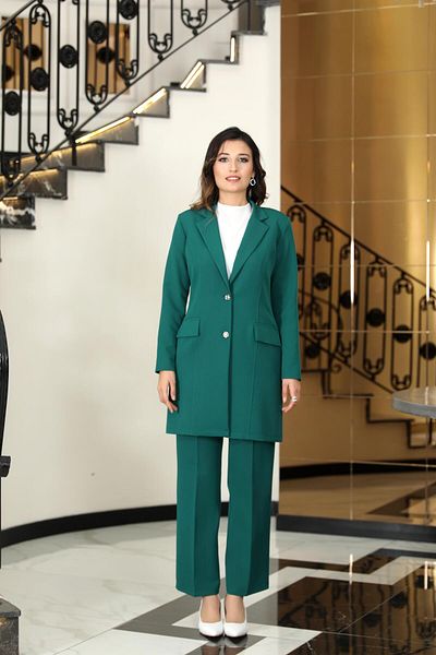 Modaviki Emerald Parla Mono Collar Jacket Set - Elb70