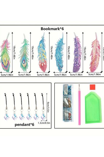 Element 5 D Diamond Painting DIY Bookmark Set of 6