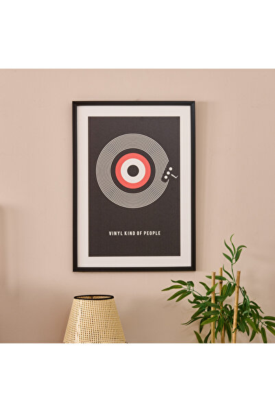 Evidea Deco Vinly Kind Of People Tablo - Siyah / Kırmızı - 50x70 cm