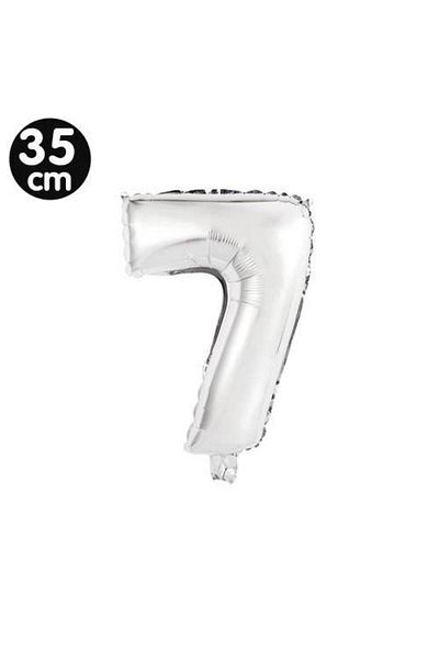 Parti Dükkanım 7 Number Foil Balloons Silver (35 cm)