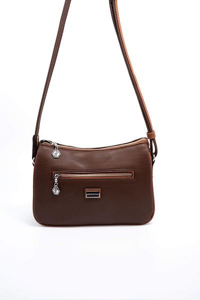 Silver Polo Silver & Polo Brown - Geantă de damă SP818 bronzată
