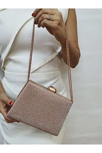 MODA Beegi̇ Concept Women's Evening Dress Big Stone Powder Chain Wedding Nigh...