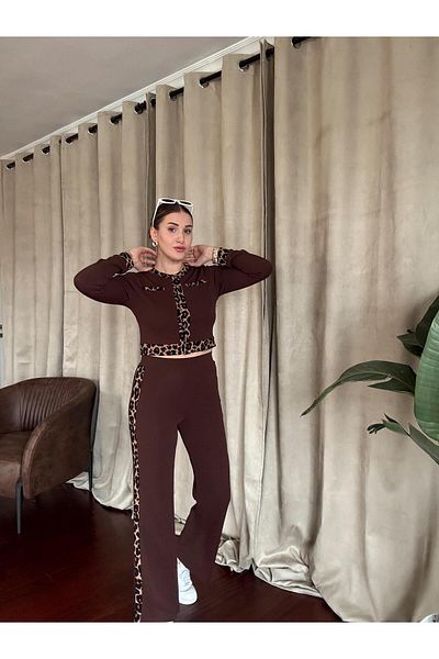 KASİDE Leopard Stripes Bottom Top Suit