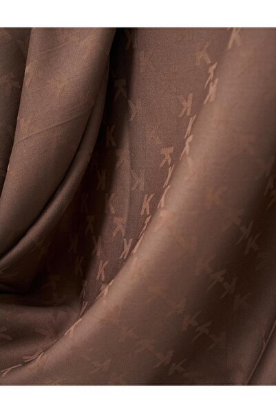 Kayra Καφέ Χρώμα Κ Λογότυπο Υφαντό Φουλάρι