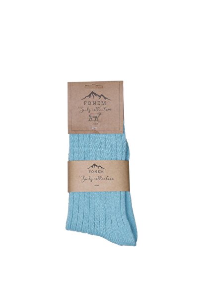 Fonem Women's Lycra Derby Wool Socks Fo 8004 Turquoise