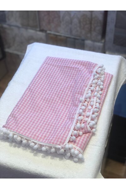 BHT 160x160 Ponponlu Sofra Bezi Pembe