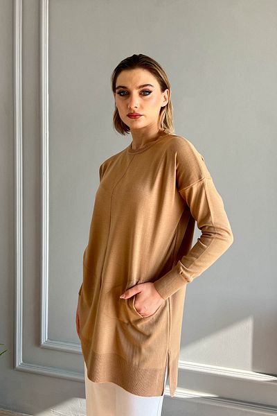 ModaPlaza Дълъг ежедневен дамски пуловер - 4433