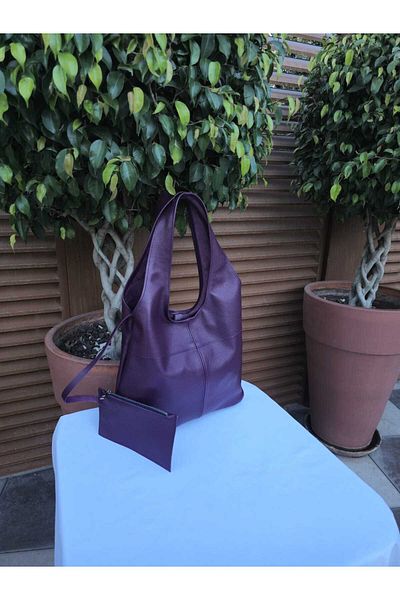 Veskemann Randy Purple Genuine Leather Shoulder Bag