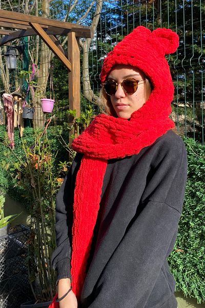 TULEK Balaklava Red Soft Beanie