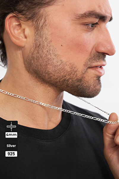 Genel Markalar 4mm Figaro 925 Ayar Gümüş Kolye