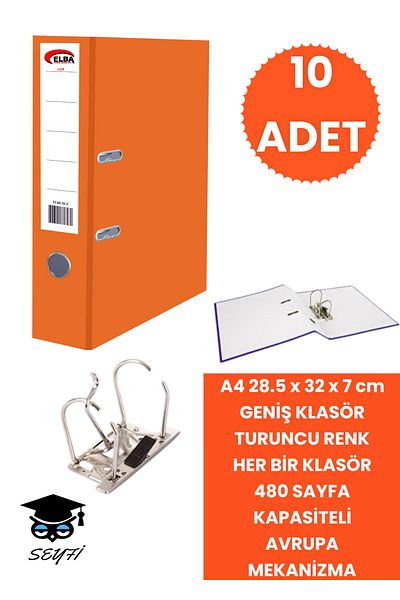 SEYFİKİRTASİYE Office Office Classer - Double Ring, European Metal Mechanism, Narrow and Wide Folder for Various Colors and Quantity