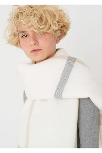 akix Eșarfă șal crem cu textura moale din bumbac