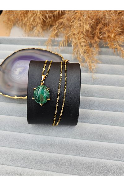 AURA Malahit Stone Natural Stone Necklace