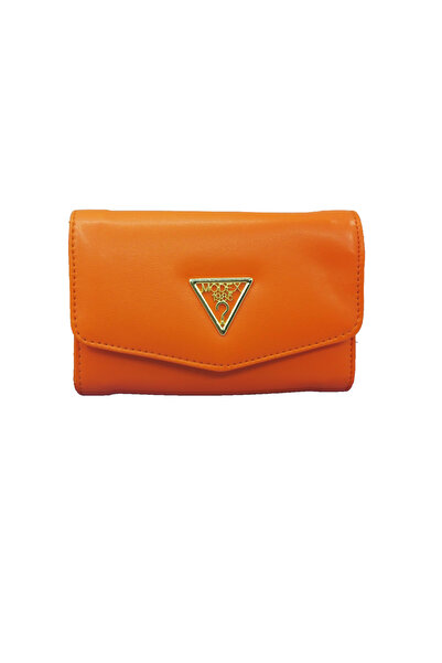 ARONA Turuncu Kapaklı Orta Boy Cüzdan Kredi Kart bölmeli Ve Bozuk Para Bölmeli