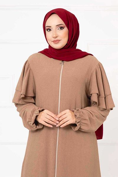 EBRUTESETTÜR Shoulder Ruffle Sleeve Drawstring Ferace