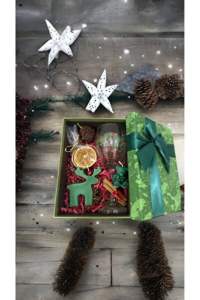 magnocandles Konsept Hediye Paketi Seti Şarap Bardağı, Mum Seti, Kuru Portaka...