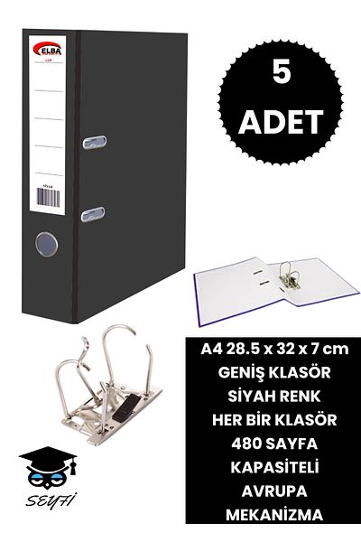 SEYFİKİRTASİYE Office Office Classer - Double Ring, European Metal Mechanism, Narrow and Wide Folder for Various Colors and Quantity