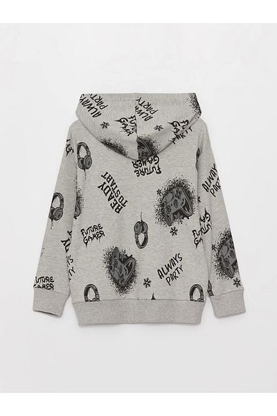LC Waikiki Comfortable Fit Hooded Printed Boy's T-Shirt