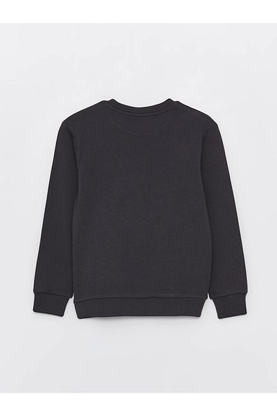 LC Waikiki Lcw Kids Anthracite Crew Neck Printed Reversible Sequined Long Sleeve Boys T-Shirt