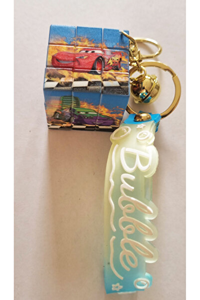 Modellino لغز سوبر كارز - مكعب روبيك ذو 4 وظائف مع سلسلة مفاتيح وسوار من السيليكون