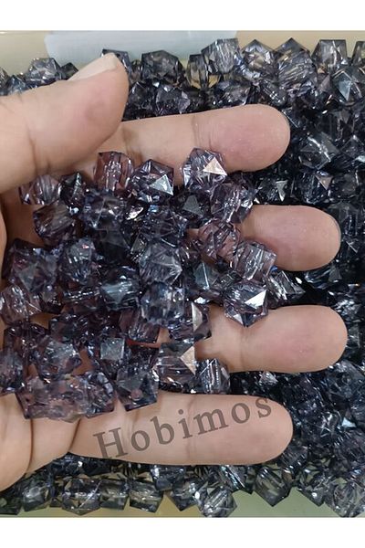 Hobimos 100Pcs 12 mm Grey Acrylic Cube Bag Jewelry Beads