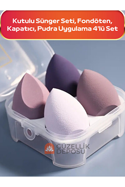 Güzellik Deposu Ocean Kutulu Sünger Seti, Fondöten, Kapatıcı, Pudra Uygulama ...