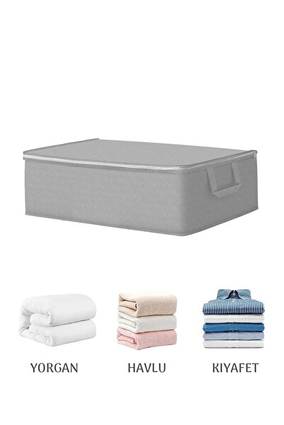 YEGGE 6 Adet Büyük Boy Antrasit Bazaaltı Hurç 64 X 45 X 22 Cm - Kalın Gramajlı Kumaş