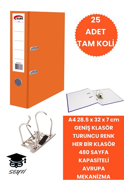 SEYFİKİRTASİYE Office Office Classer - Double Ring, European Metal Mechanism, Narrow and Wide Folder for Various Colors and Quantity