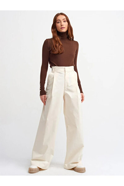 Dilvin Turtleneck Sleeve Drop Sweater-Brown