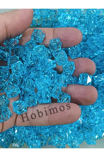Hobimos 500Pcs 12 mm Turquoise Acrylic Cube Bag Jewelry Beads