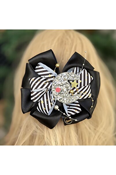 QUEEN AKSESUAR Πολυτελές σχέδιο - Γυαλιστερό, χαριτωμένο, ασημί φεγγάρι, αστέ...