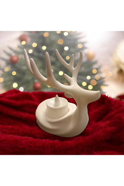 Karma Atölye Geyik Tealight Mumluk Geyik Dekoru Yeni Yıl Hediyesi Kış Dekoru ...