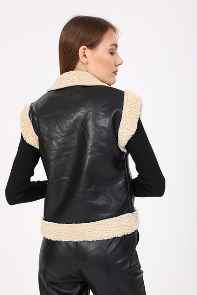 Reji Fur Garnished Leather Vest