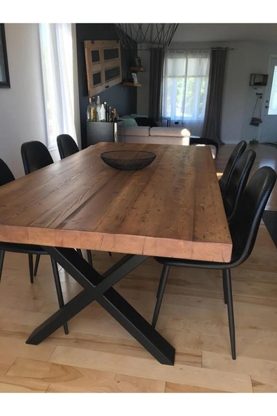 DizyWood Doğal Ahşap Yemek Masası, Mutfak Masası