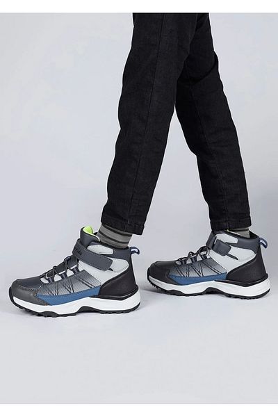Jump 29194 Ανδρικές Γκρι Μπλε Velcro Ορθοπεδική Αντιολισθητική Σόλα Αθλητικές Καθημερινές Μπότες