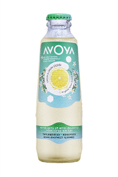 AVOYA Meyveli Doğal Zengin Mineralli Gazlı İçecek Limon ve Limon Çiçeği 200 ML x 6