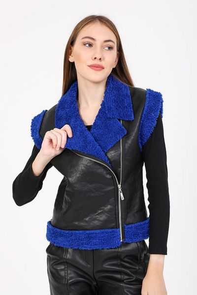 Reji Fur Garnished Leather Vest