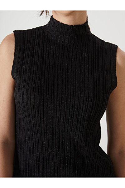 LC Waikiki Black Half Turtleneck Shiny Look Women's Knitwear Sweater