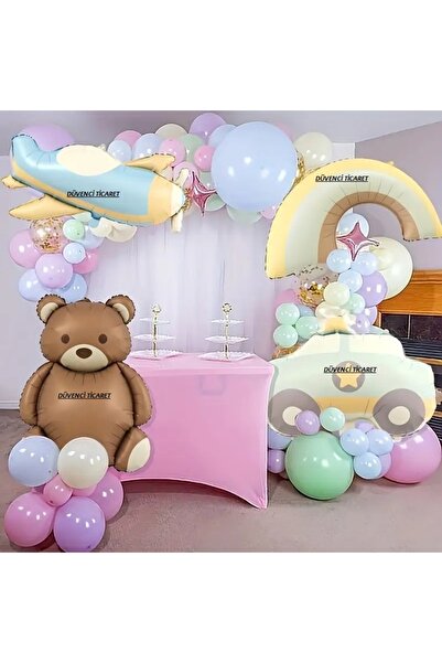 DÜVENCİ TİCARET BALON DE CULOARE MACARON SET LANT DE BALON DE FOLIE RETRO