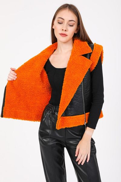 Reji Fur Garnished Leather Vest