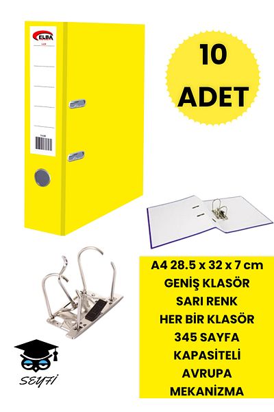 SEYFİKİRTASİYE Office Office Classer - Double Ring, European Metal Mechanism, Narrow and Wide Folder for Various Colors and Quantity