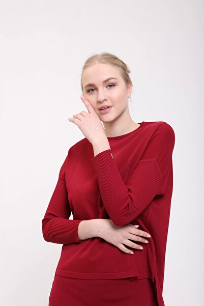 Invee 5879 Knitwear Tunic Burgundy