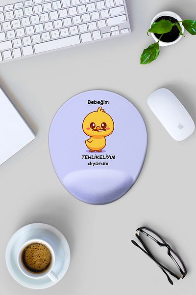 Gizeo Concept Baby I Say I'M Dangerous Patterned Colorful Wrist Support Mouse Pad