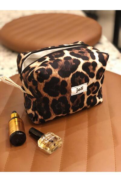 Joli حقيبة مكياج بنقشة الفهد وحقيبة سفر