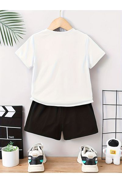 Let's Wear Premium Los Angeles Printed Children's Bottom Top T-Shirt Set