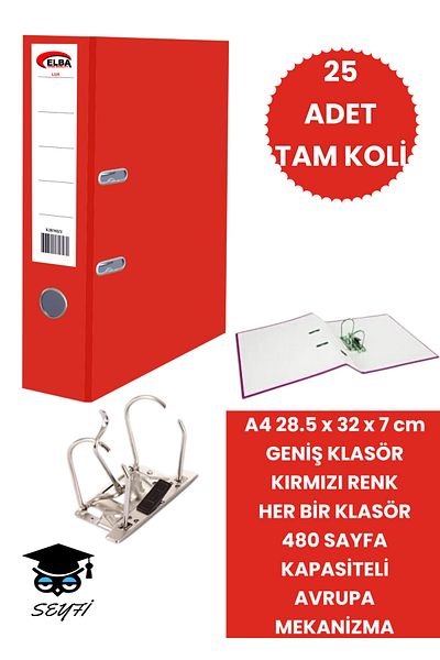 SEYFİKİRTASİYE Office Office Classer - Double Ring, European Metal Mechanism, Narrow and Wide Folder for Various Colors and Quantity