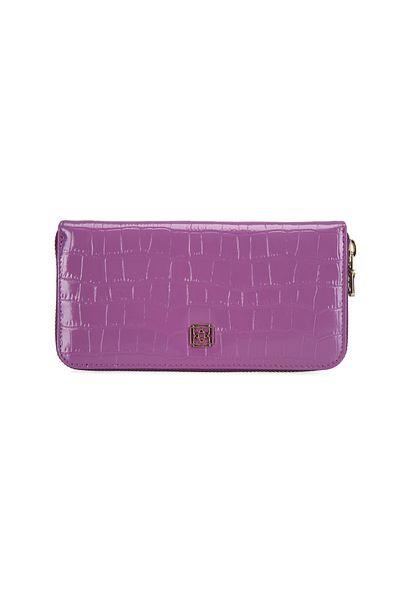Desa Portofel de damă Zane Purple din piele cu imprimeu crocodil